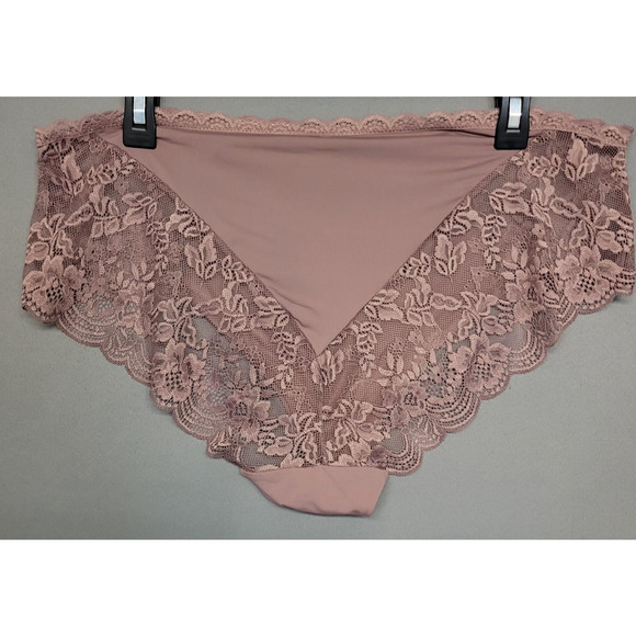 Joyspun Panties Womens XXL 20 2 Pack Micro and Lace Hipster Mauve Pink Briefs - Picture 8 of 10